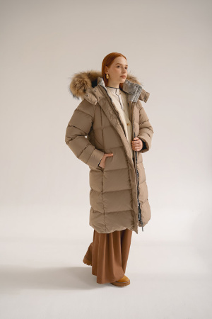 Пальто пуховое Аманда Nordic Goose (Женский; 46; Капучино без*Меха)